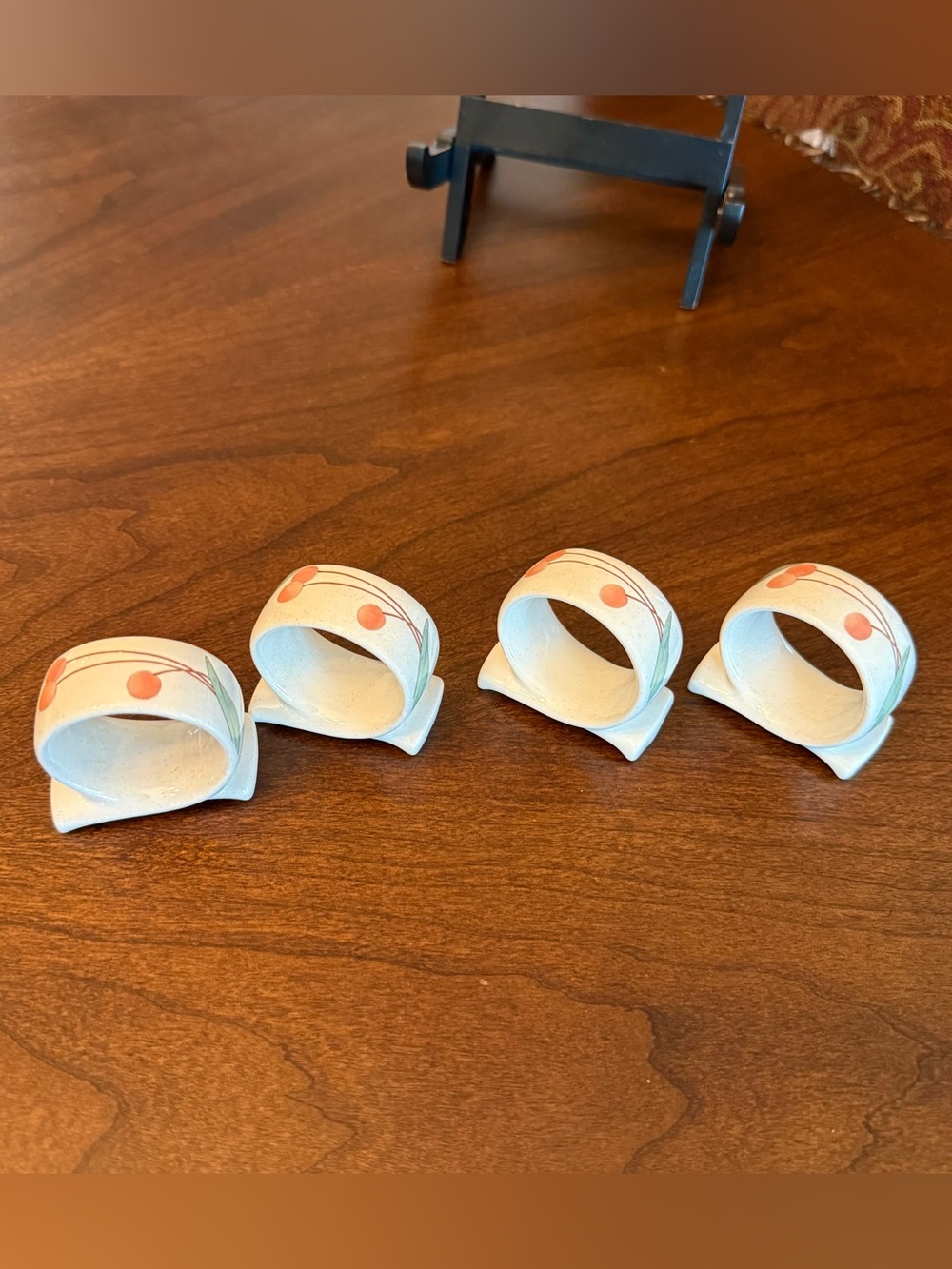 Set of 4 Vintage Mikasa "Fruit Panorama" Ceramic Napkin Rings
